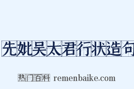 先妣吴太君行状造句是什么意思的图片